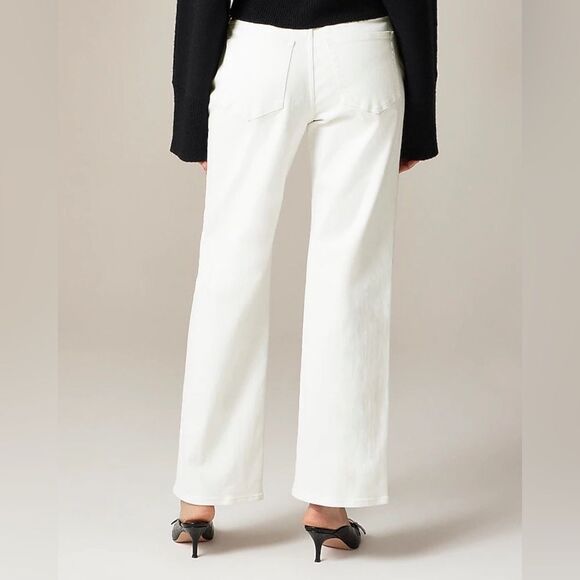 NWT J CREW Lower-rise full-length slim-wide jean in white - Picture 3 of 8